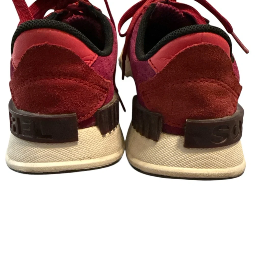 Sorel Kinetic Impact Sneakers Size‎ 9 Suede Mesh Upper Red Pink Athleisure